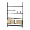 Online Pira G2 hyllsystem F C A Black/Oak 248-255 cm