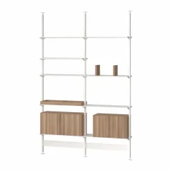 New Pira G2 hyllsystem F C A White/Walnut 256-264 cm