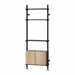 Pira G2 hyllsystem W B Black/Oak