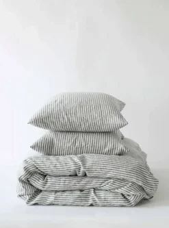 Tell Me More Påslakan linne 220x240 cm Grey/white