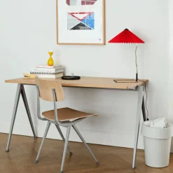 Sale HAY Pyramid 01 skrivbord Oak clear lacquer-140x75cm-svart stålstativ