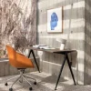 Hot HAY Pyramid 01 skrivbord Oak matt lacqured-140x75cm-svart stålstativ