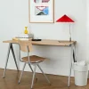 Outlet HAY Pyramid 01 skrivbord Oak smoked 140x65cm beige stålstativO