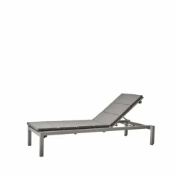 Cane-line Relax solsäng Sunbrella Natté light grey inkl grå dyna