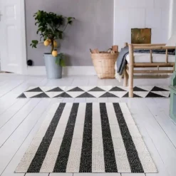New Scandi Living Rime matta svart 70 x 250 cm
