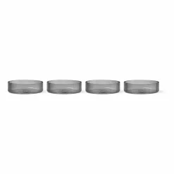 Ferm Living Ripple frukostskål 4-pack smoked grey