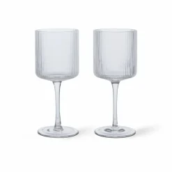 Ferm Living Ripple vitvinsglas 26 cl 2-pack Clear
