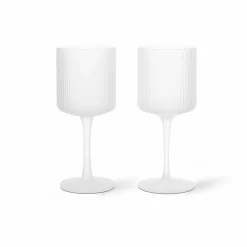 Hot Ferm Living Ripple vitvinsglas 26 cl 2-pack Frosted