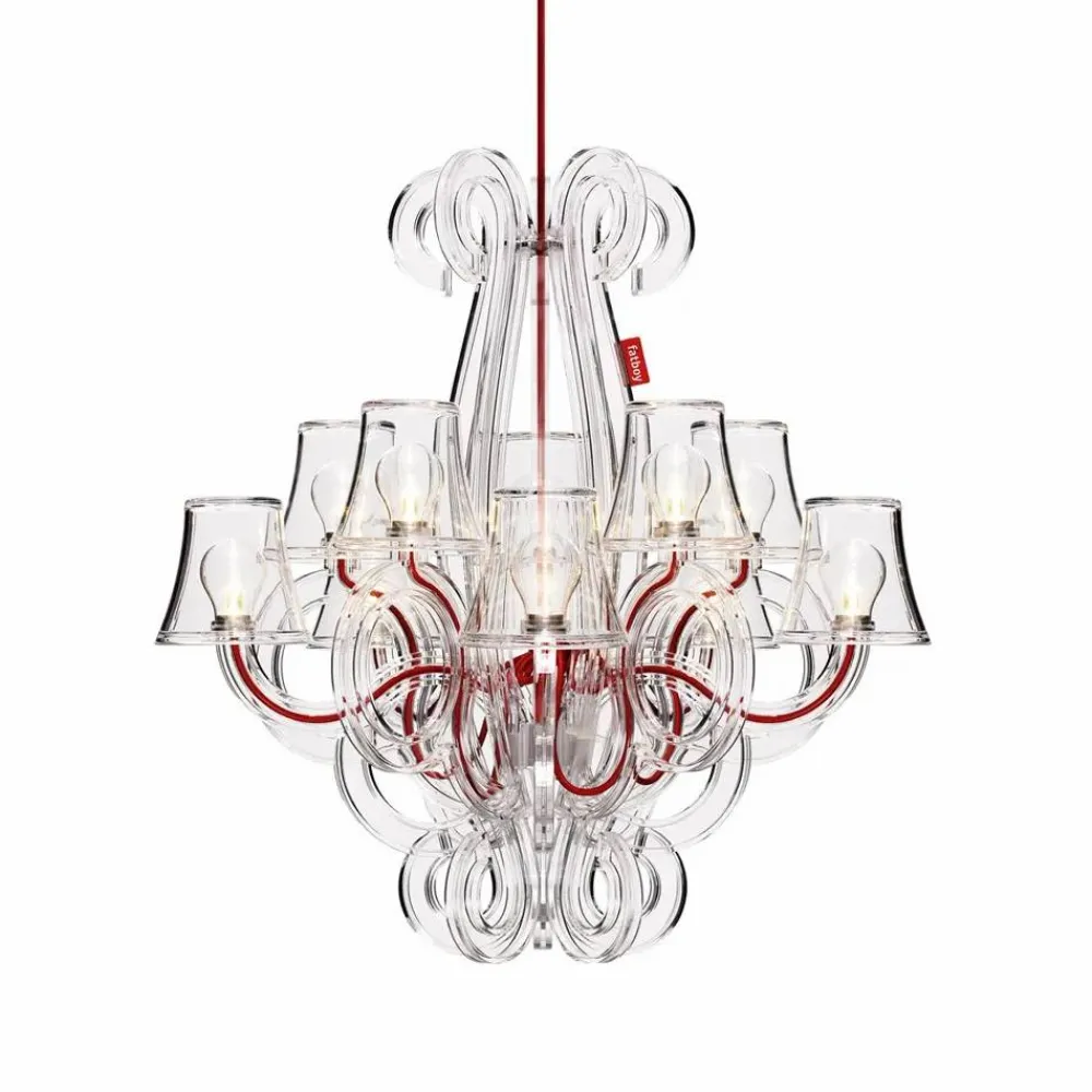 Outlet Fatboy RockCoco ljuskrona transparent röd sladd