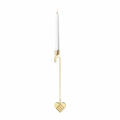 Georg Jensen 2025 års ljushållare till julgran hjärta Guldpläterad zinklegering