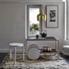 Artek 901 serveringsvagn Svart linoleum-Björkstativ