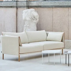 HAY Silhouette 2-sits soffa Linara 142-cognac leather piping-oiled oak