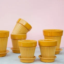 Bergs Potter Simona kruka glaserad Ø14 cm Gul