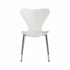 Fritz Hansen Sjuan 3107 stol Vit-färgad ask-kromat stålstativ