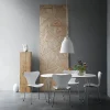 Fritz Hansen Sjuan 3107 stol Vitlackerad-kromat stålstativ