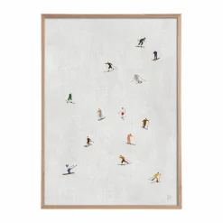 Fine Little Day Skiers poster 50x70 cm Ljusgrå