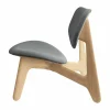 Tom Dixon Slab loungestol klädd sits Natural brushed oak-Hallingdal 0130 mid grey