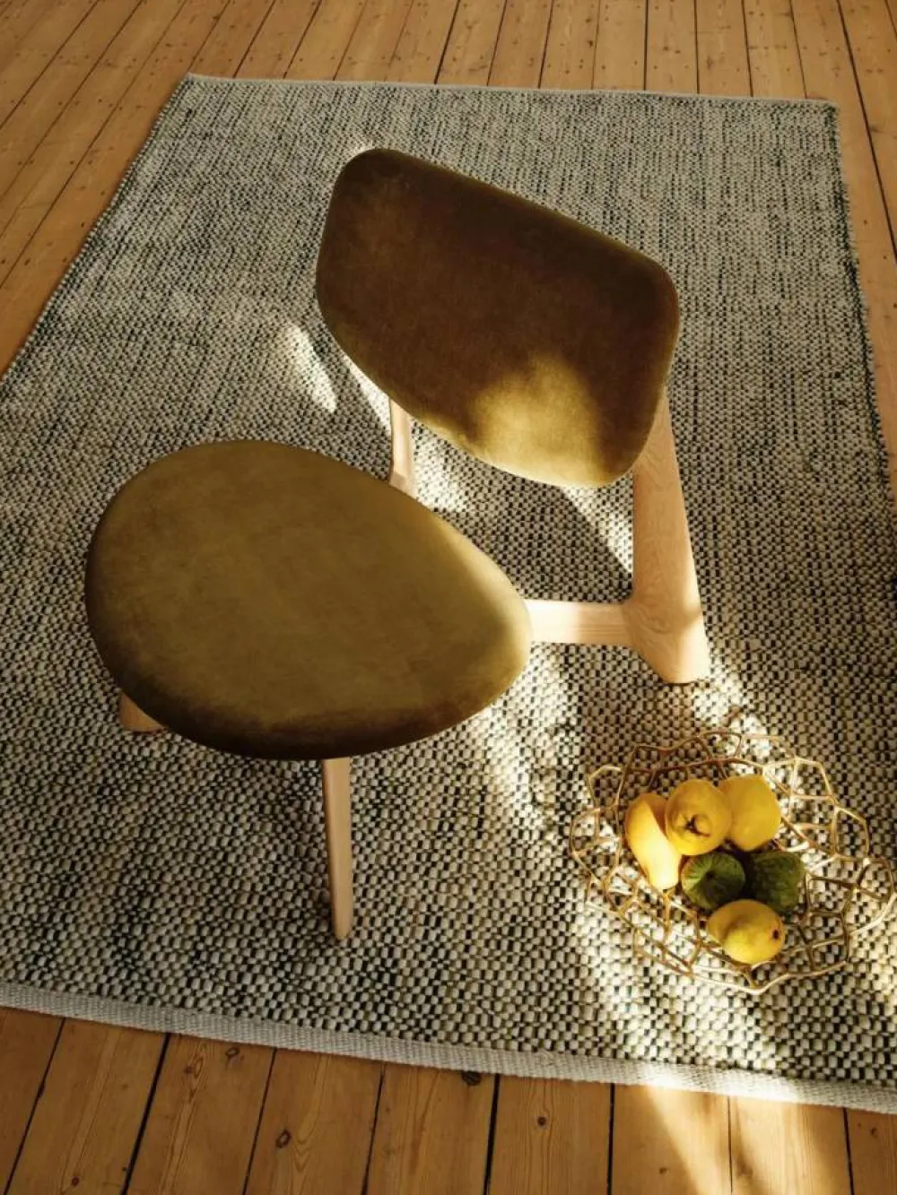 Online Tom Dixon Slab loungestol klädd sits Natural brushed oak-Royal 0162 CMHR Khaki