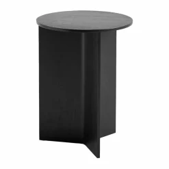Hot HAY Slit high sidobord Ø35 cm Black lacquered oak