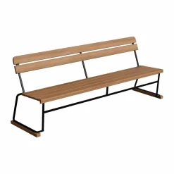 Grythyttan Stålmöbler Soffa 5 Teak-svart stålstativ