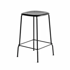 HAY Soft Edge 85 Low barpall Black-svart stålstativ