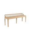 Ethnicraft Spindle bänk 60x150 cm Ek med ryggstöd