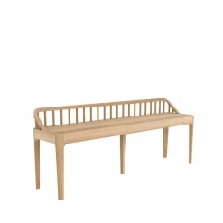 Ethnicraft Spindle bänk 60x150 cm Ek med ryggstöd