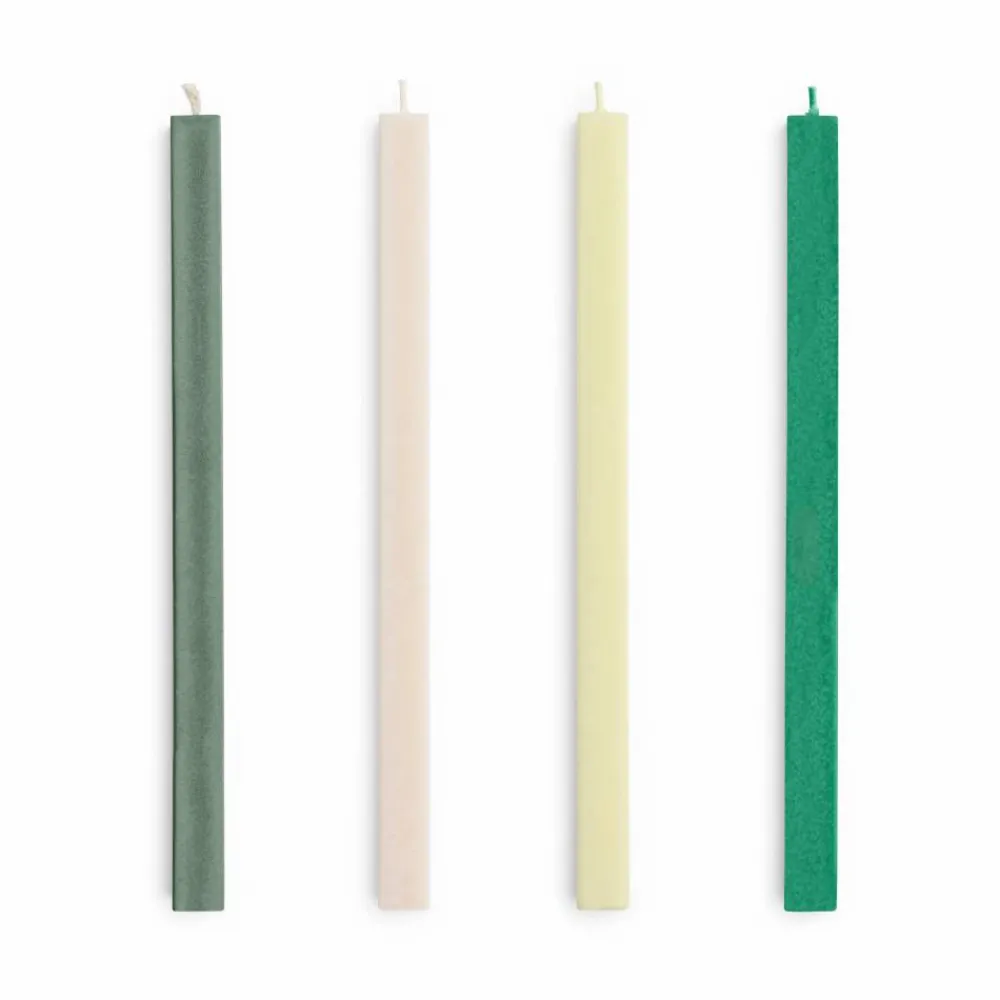HAY Square Candle ljus mix 4-pack Greens-whites