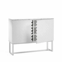 Best A2 Story sideboard vit vit marmortopp vitt stativ