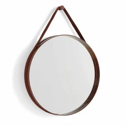HAY Strap Mirror spegel Ø50 cm Dark brown