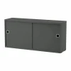String skåp med skjutdörr Mörkgrå 78x20 cm