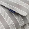 Lexington Striped lyocell och bomulls påslakan 220x220 cm Gray/Off White