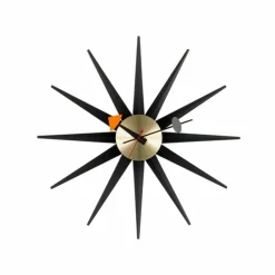 Vitra Sunburst clock väggklocka Svart-Mässing