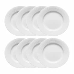 Rörstrand Swedish Grace tallrik Ø24 cm 8-pack - Snö (vit)