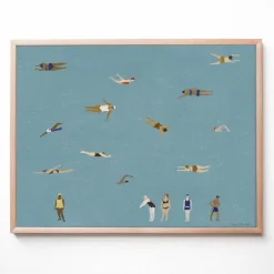 Fine Little Day Swimmers poster Blue 40x50 cm