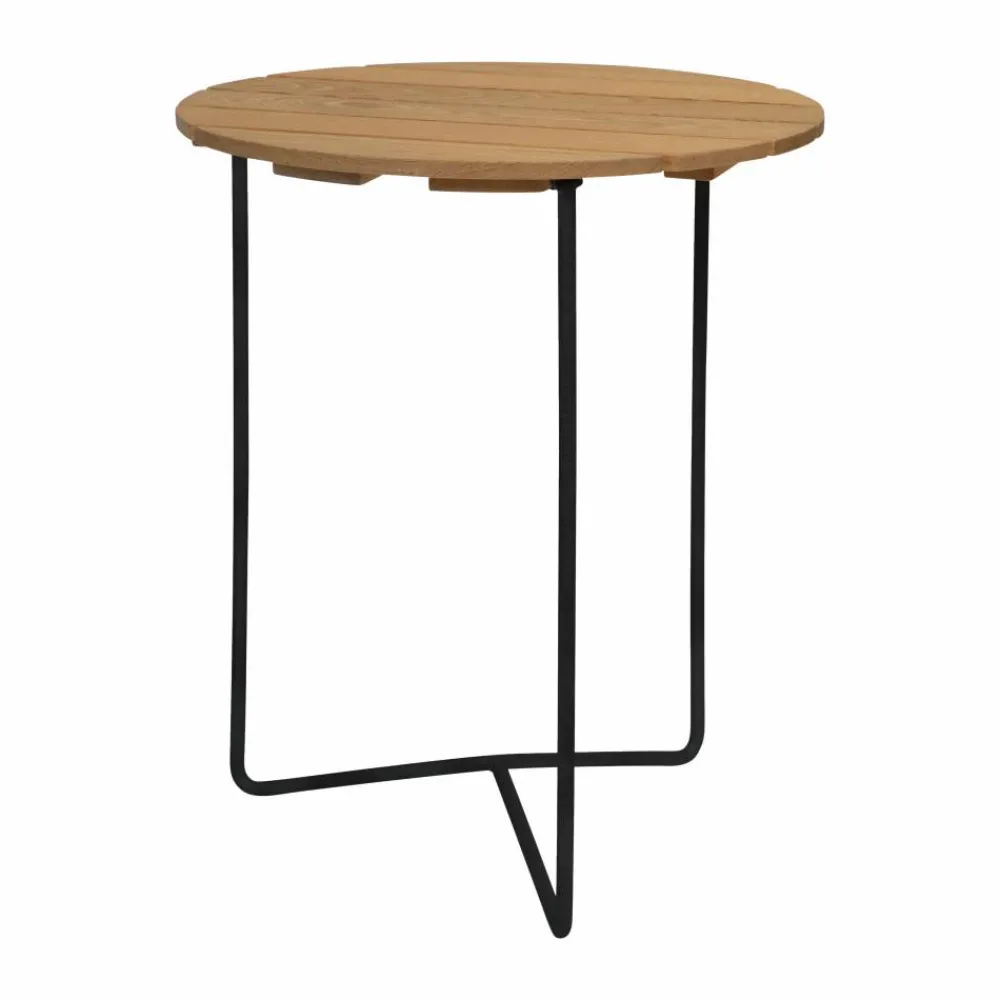 Grythyttan Stålmöbler Table 6B bord Oljad ek-svart Ø60 cm