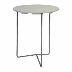 New Grythyttan Stålmöbler Table 6B bord Vitlackad ek-varmförzinkad stativ Ø60 cm