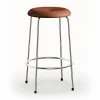 Lammhults Taburett barpall Cognac läder-kromat stativ 63 cm