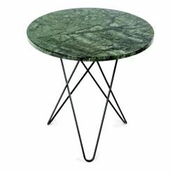 OX Denmarq Tall mini O sidobord Ø50 H50 svart underrede grön marmor