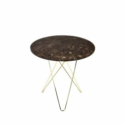 OX Denmarq Tall Mini O Table soffbord marmor brun mässingstativ