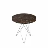 Clearance OX Denmarq Tall Mini O Table soffbord marmor brun rostfritt stativ