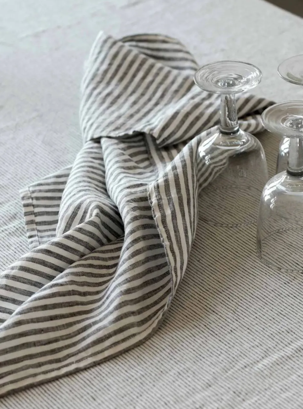 Outlet Tell Me More kökshandduk linne 50x70 cm Grey-white