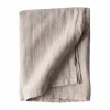 Hot Tell Me More linneduk 145x270 cm Hazelnut stripe