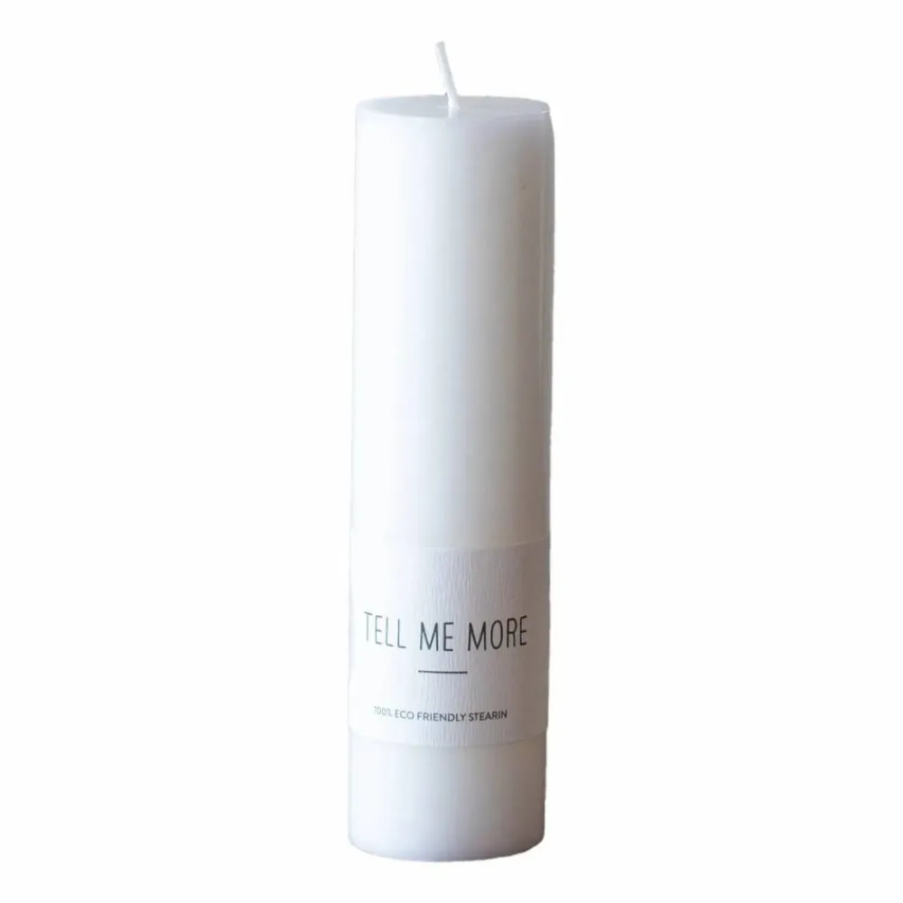Tell Me More stearinljus M 15 cm Vit