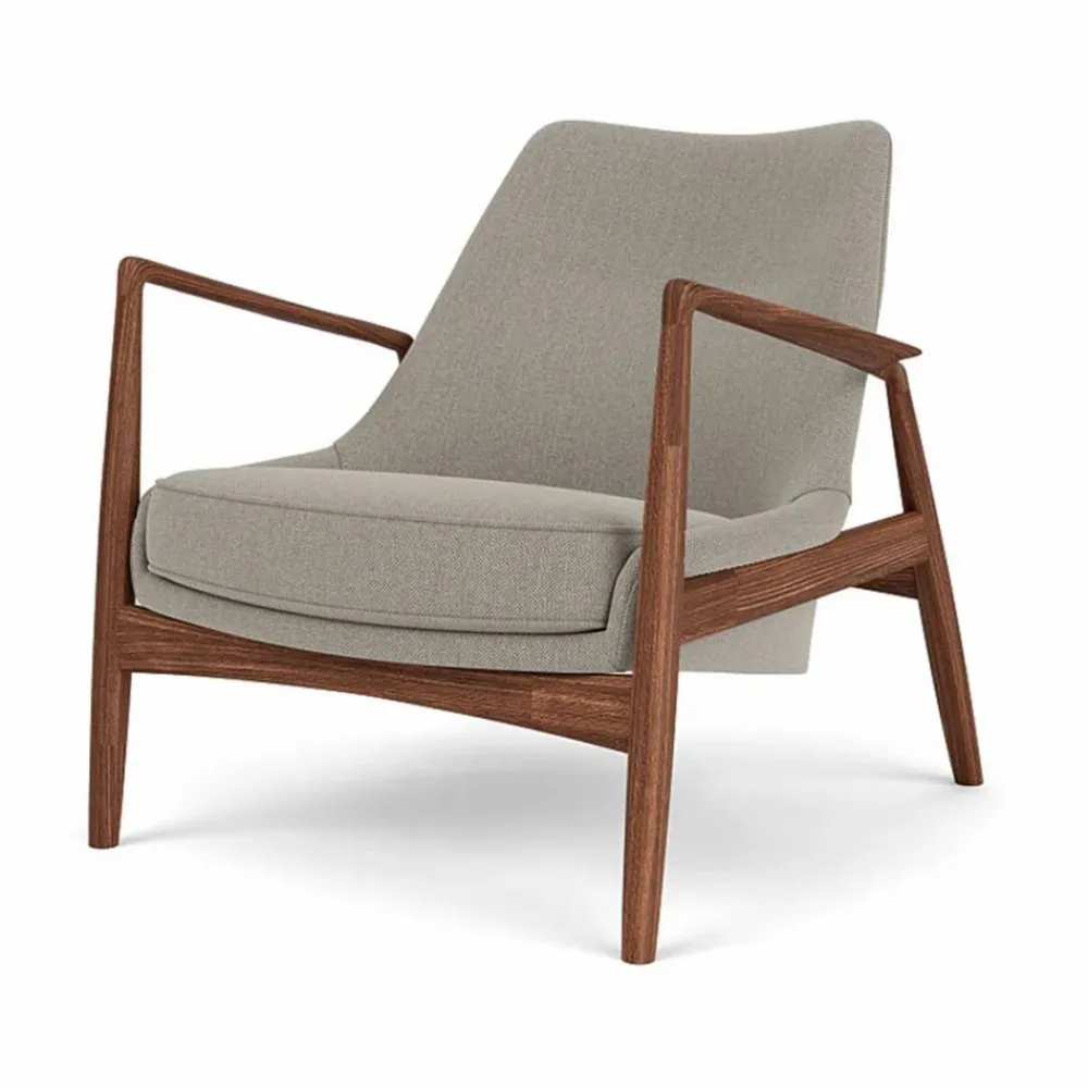 Best Audo Copenhagen The Seal loungestol låg rygg Re-wool 0218-valnöt