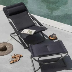 Best Lafuma Transabed Next BeComfort fotpall Dark grey