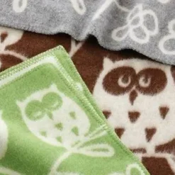 Barn Klippan Yllefabrik Tree Owl barnfilt ljusgrå