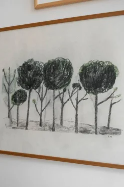 Fine Little Day Trees poster 50x70 cm Svart- off white