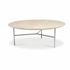 Clearance Mavis Tribeca soffbord ek såpad rustik satinkromade ben ø110