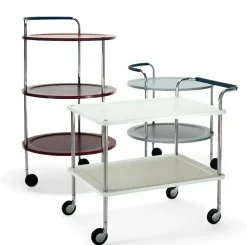 SMD Design Trolley Round Basic serveringsvagn vinröd kromstativ